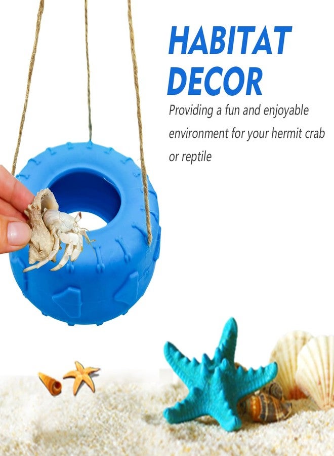 MAGNEECH Colours Hermit Crab Tire Swing,Suction Cup Hook Climbing Toy,Hermit Crab Terrarium Accessories - A Must-Have for Any Reptile Amphibian Small Aquatic Animals Lover(Blue) - Image 2